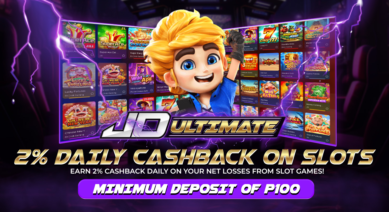 JD Ultimate 2% Daily Cashback on Slots